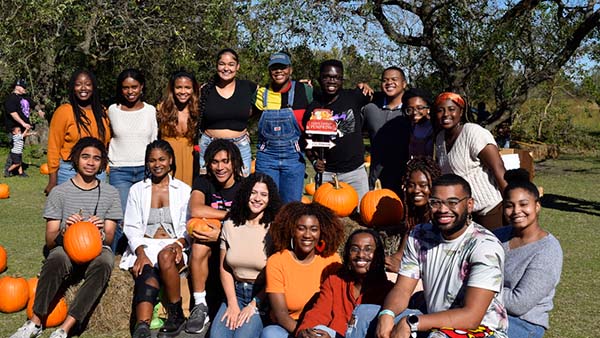 Social events such as this trip to a pumpkin patch are a great way to take a break from studying and just have fun with your friends!
