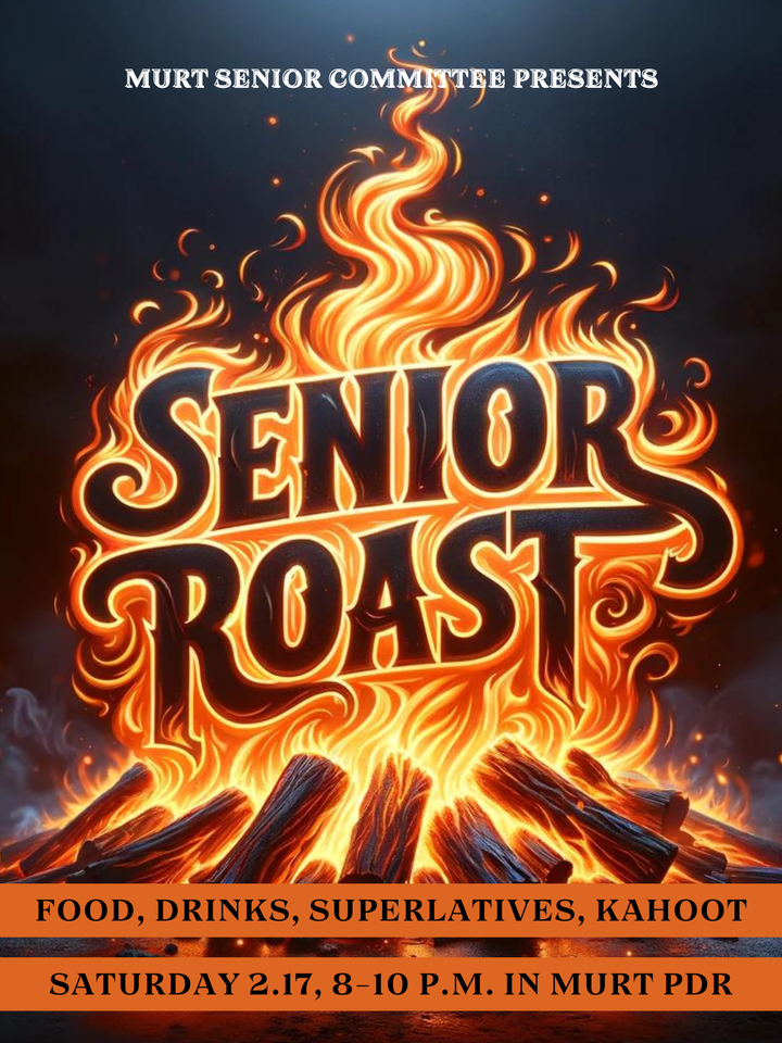 A picture of the invitation to McMurtry Senior Roast.