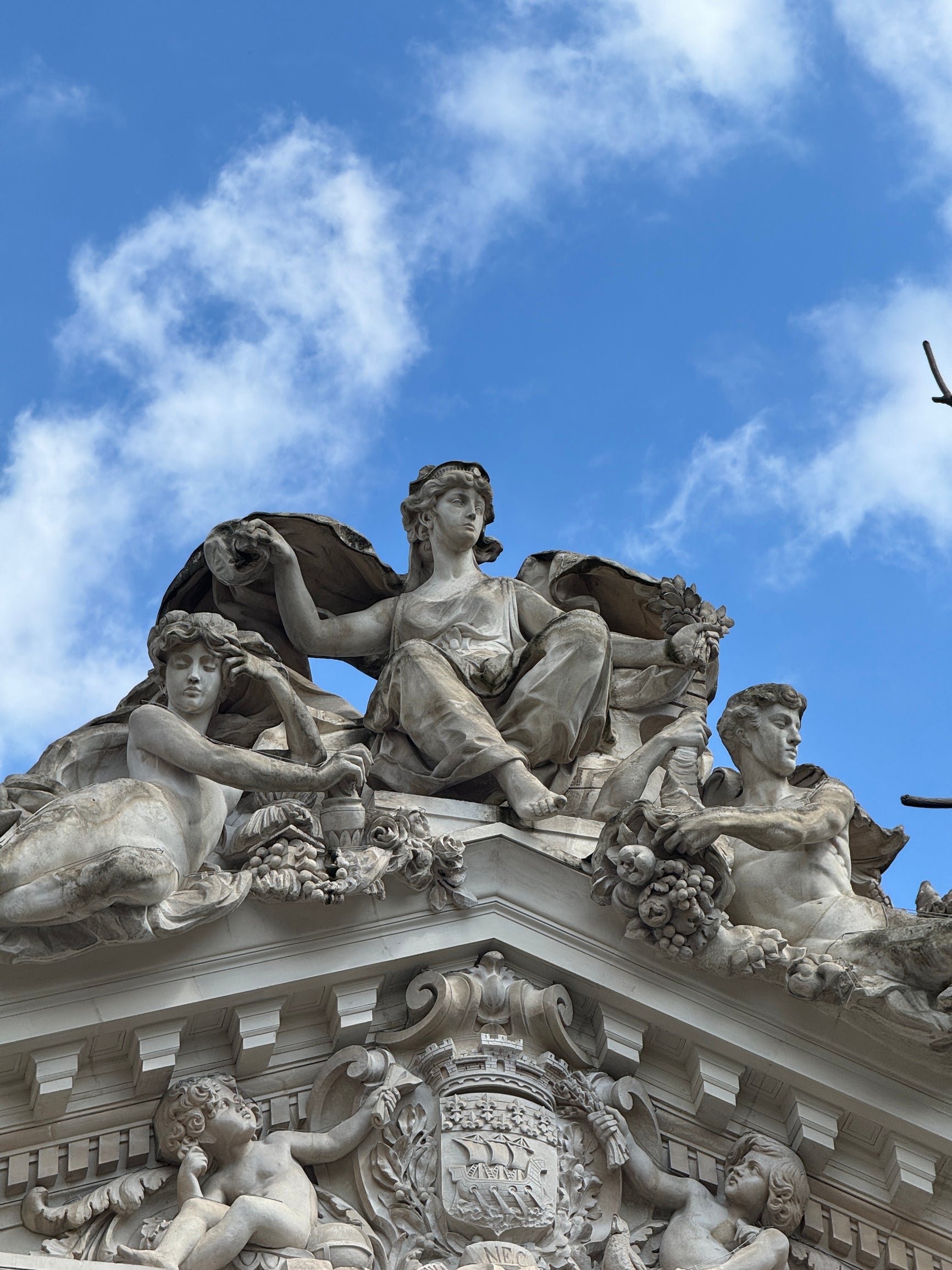 A photo of an outdoor sculpture in Paris.
