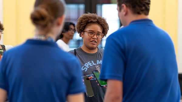 A student at a Rice event.