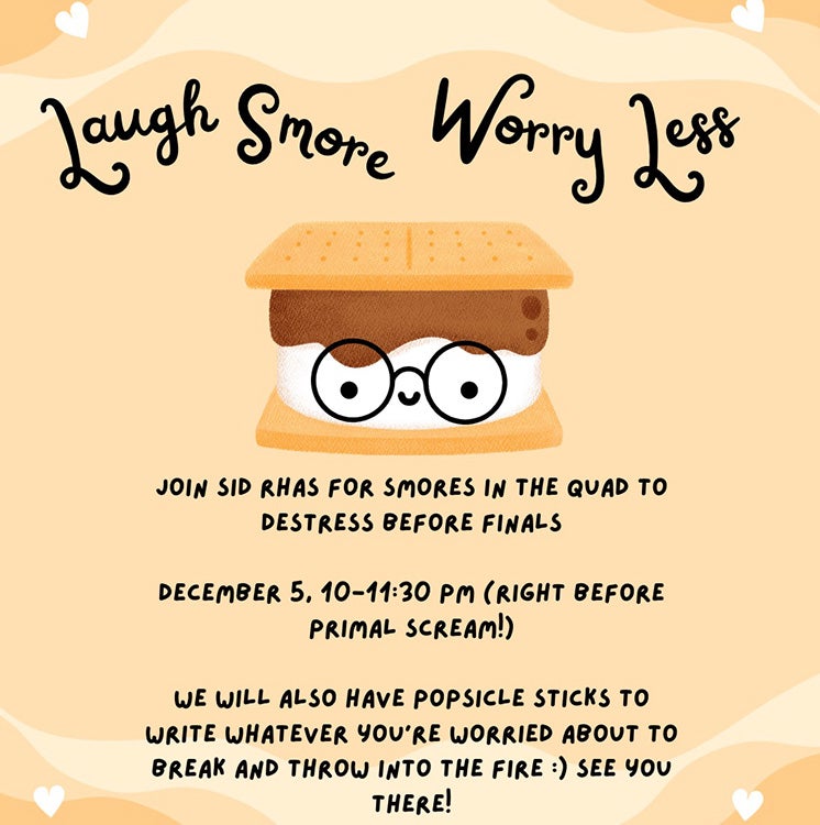 S'mores in the quad event flyer.