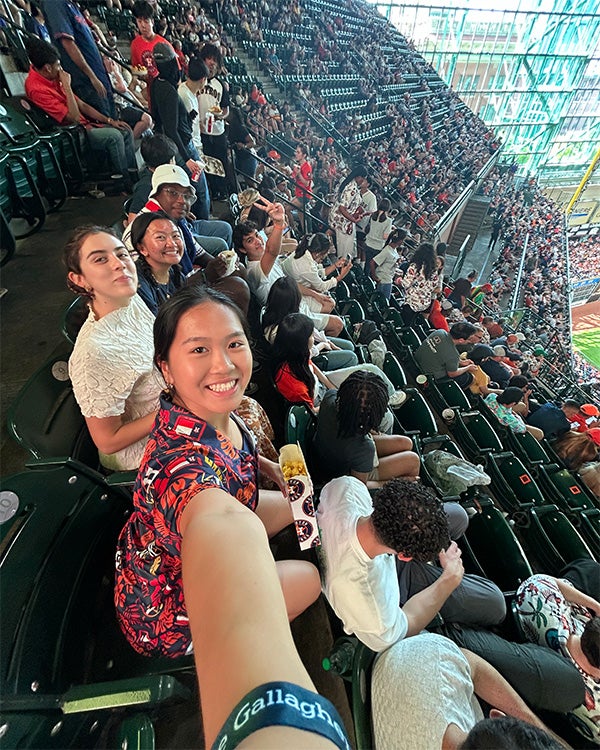 Tegan and friends at an Astros game.