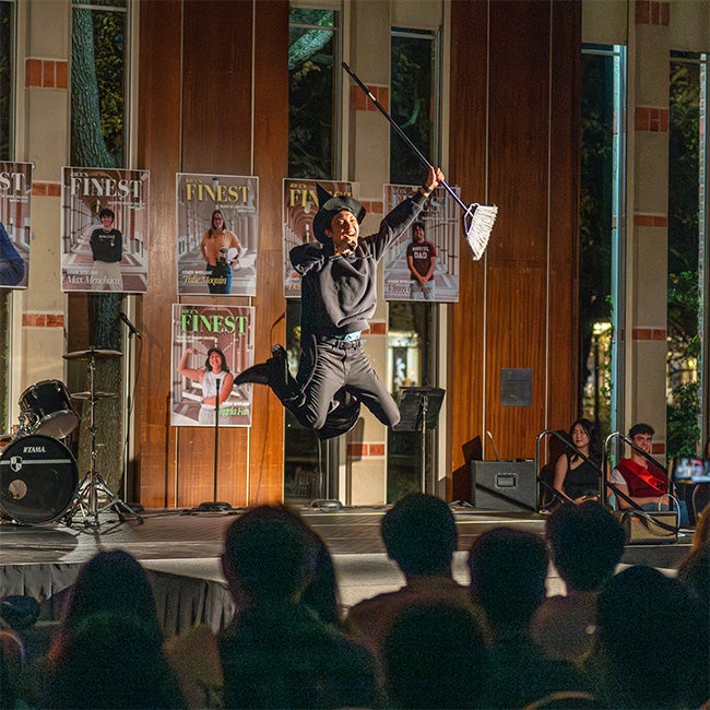 A single representative from each college competes for the title of "Best Residential College" at Rice's Finest.
