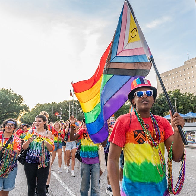 Rice Alumni Pride is the sponsor for the Rice walking group at the 47th Annual Houston Pride Parade.