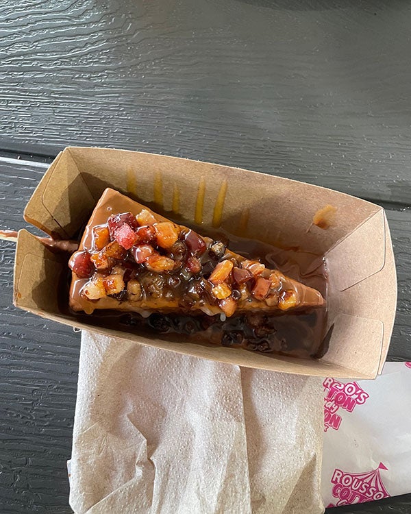 Pastry slice in a cardboard box