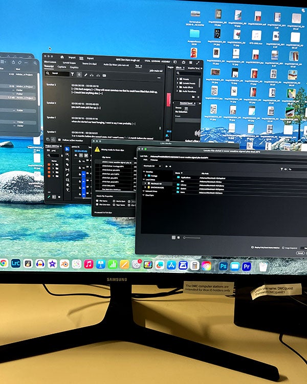 A computer screen with numerous folders open