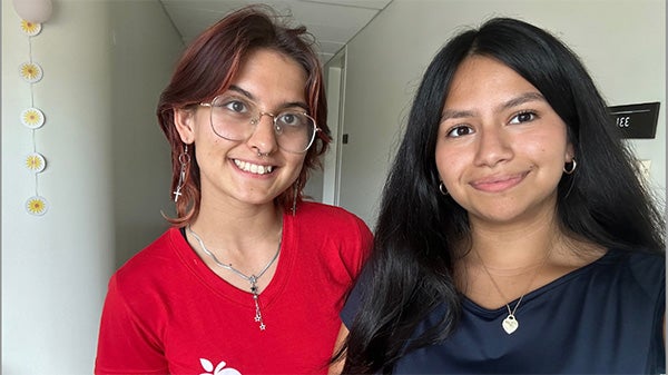 Selfie of two young people