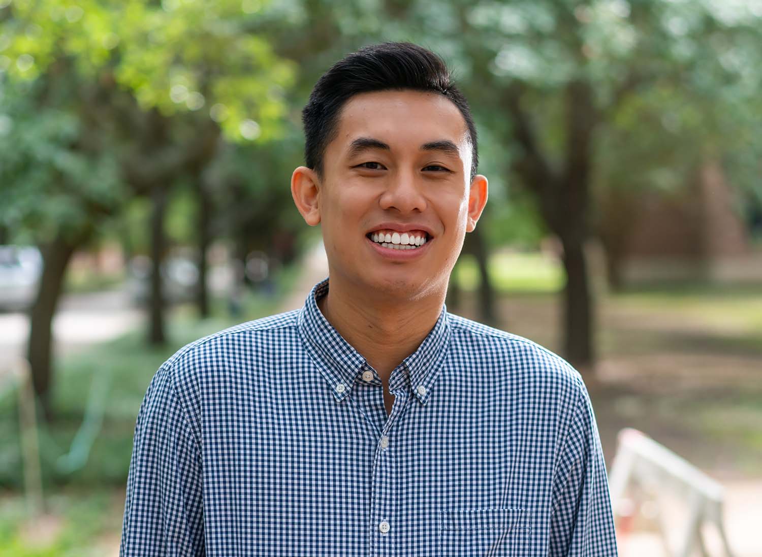 A headshot of Channing Wang, a recent Rice graduate and the author of the featured article.