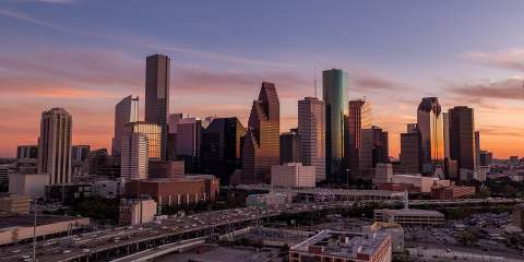 Houston downtown skyline.