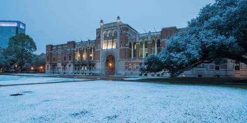 Lovett Hall Front Snow
