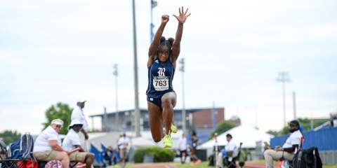 Michelle Fokam competing.