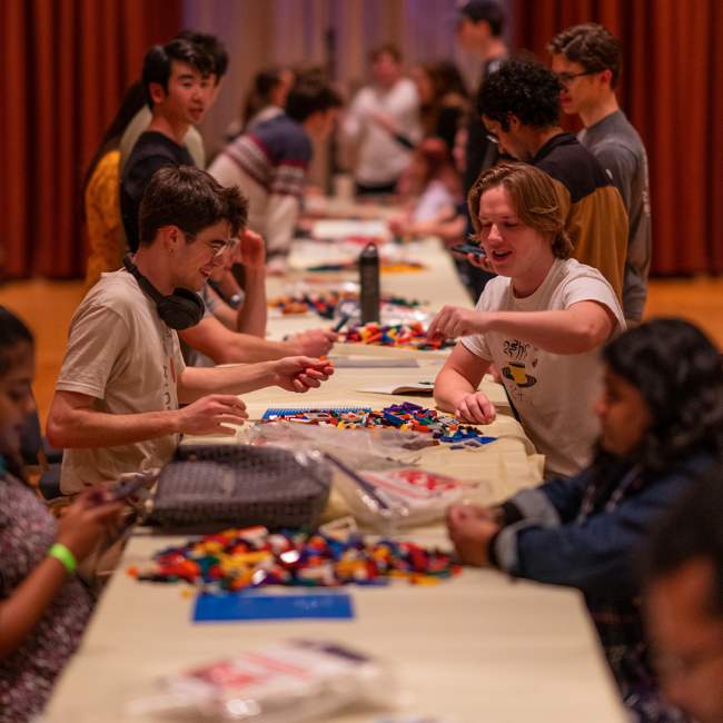 Rice's Student Center in collaboration with Doerr Institute, hosted a LEGO building competition in the grand hall