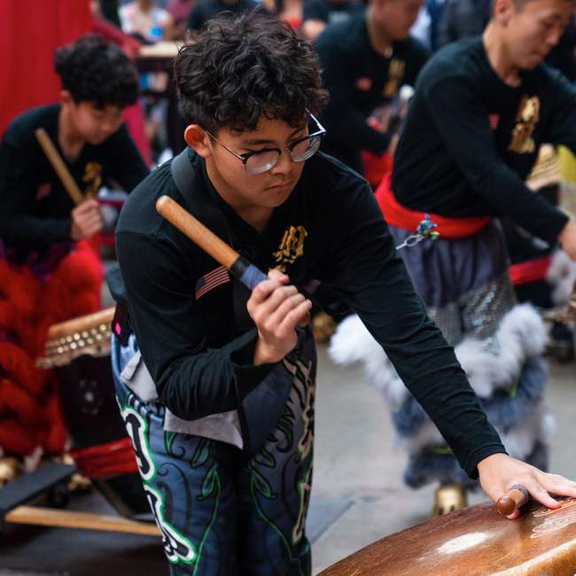 The Lunar New Year Festival kicked off with a traditional drum show
