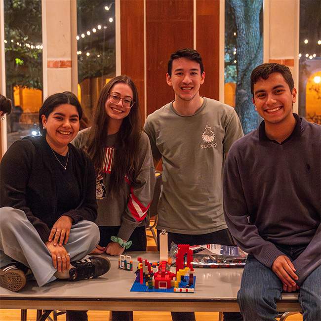 Teams of up to four builders work together to create models to impress the judges. 